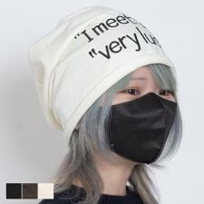 スウェット地メッセージルーズワッチキャップ