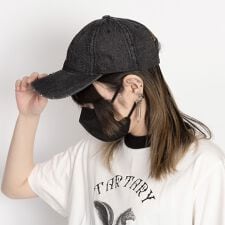 ポイント刺繍キャップ  ヴィンテージ/ダメージ加工