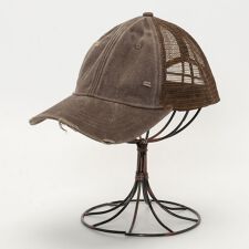 ウォッシュ加工ダメージメッシュキャップ