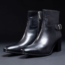 サイドベルト ヒールブーツ / サイドジップ