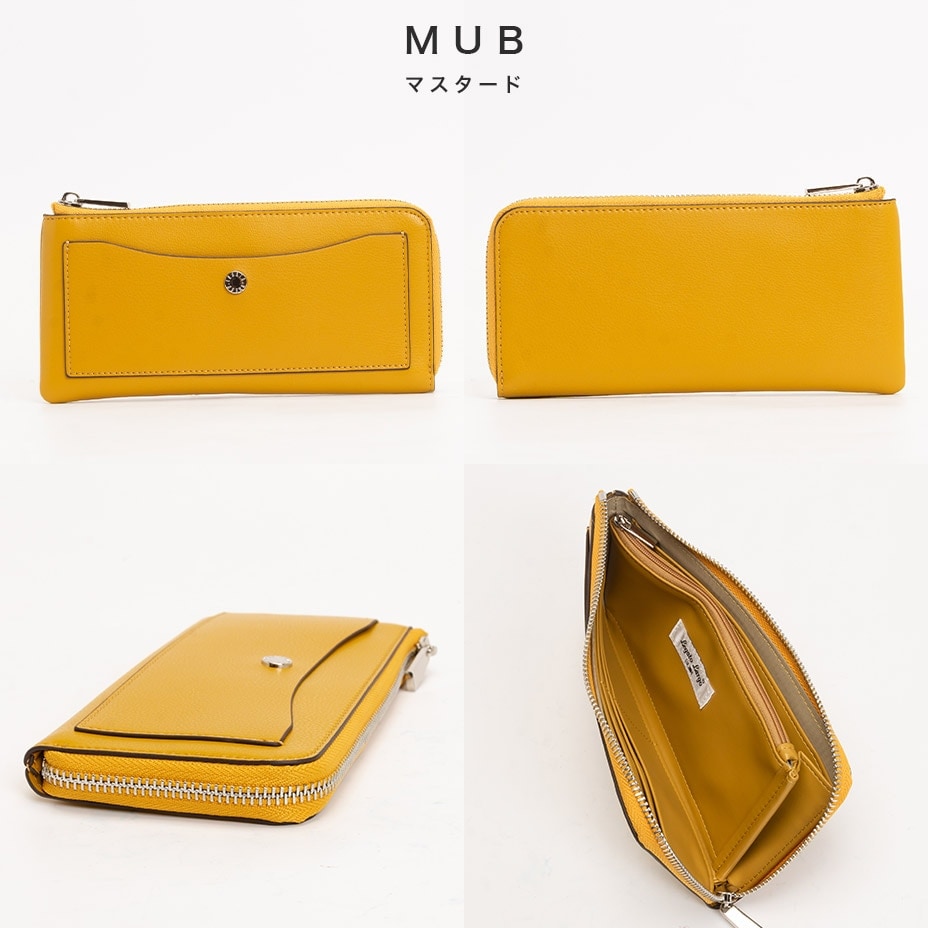 コンパクトで万能なサイイズが魅力の二つ折り財布 牛床革 多収納