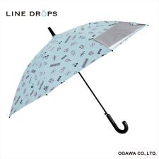 LINEDROPS(子供日傘/ジャンプ式長傘/撥水/UV&遮光率99％以上/透明窓/抗菌手元)