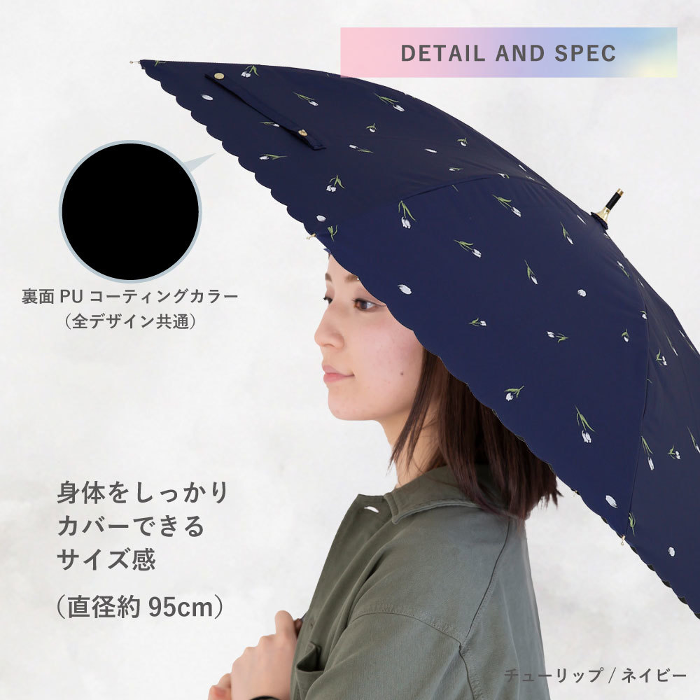 彩傘(手開き式長傘/晴雨兼用日傘/UV変色プリント/UVカット率&遮光率99 