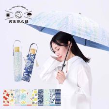 ラインドロップス(LINE DROPS)の河馬印本舗(晴雨兼用日傘/手開き折りたたみ傘/撥水/UV&遮光率99％以上/遮熱/寒竹の手元)