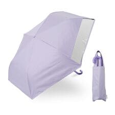 LINEDROPS(子ども日傘/折りたたみ傘/晴雨兼用/手開き式/突起のないT型露先/透明窓つき)