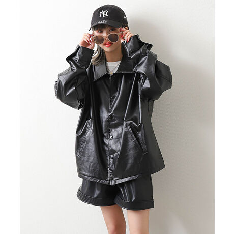 ルーズシルエットフェイクレザーブルゾン ジップファイブ Zip Five ファッション通販 マルイウェブチャネル