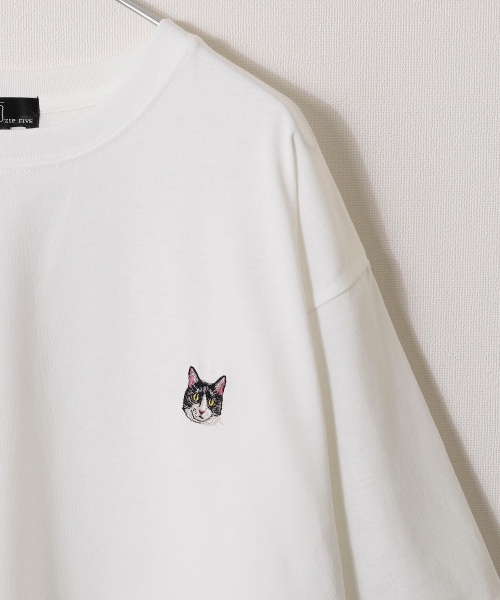 動物ワンポイント刺繍半袖Tシャツ/ネコ/イヌ/クマ | ジップファイブ