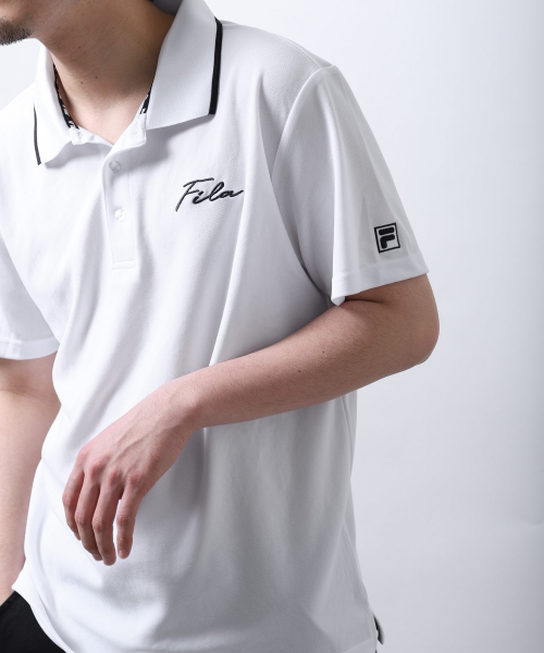 FILA】DRY 鹿の子ライン入り半袖ポロシャツ | ジップファイブ(ZIP FIVE