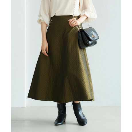 キルティングジャカードフレアスカート | ルクールブラン(le.coeur  