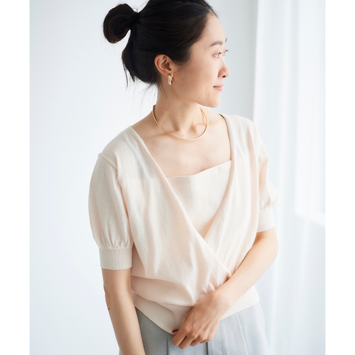 le.coeur blanc / ルクールブラン カシュクールニットプルオーバー カシュクールニットプルオーバー/le.coeur blanc(ルクールブラン