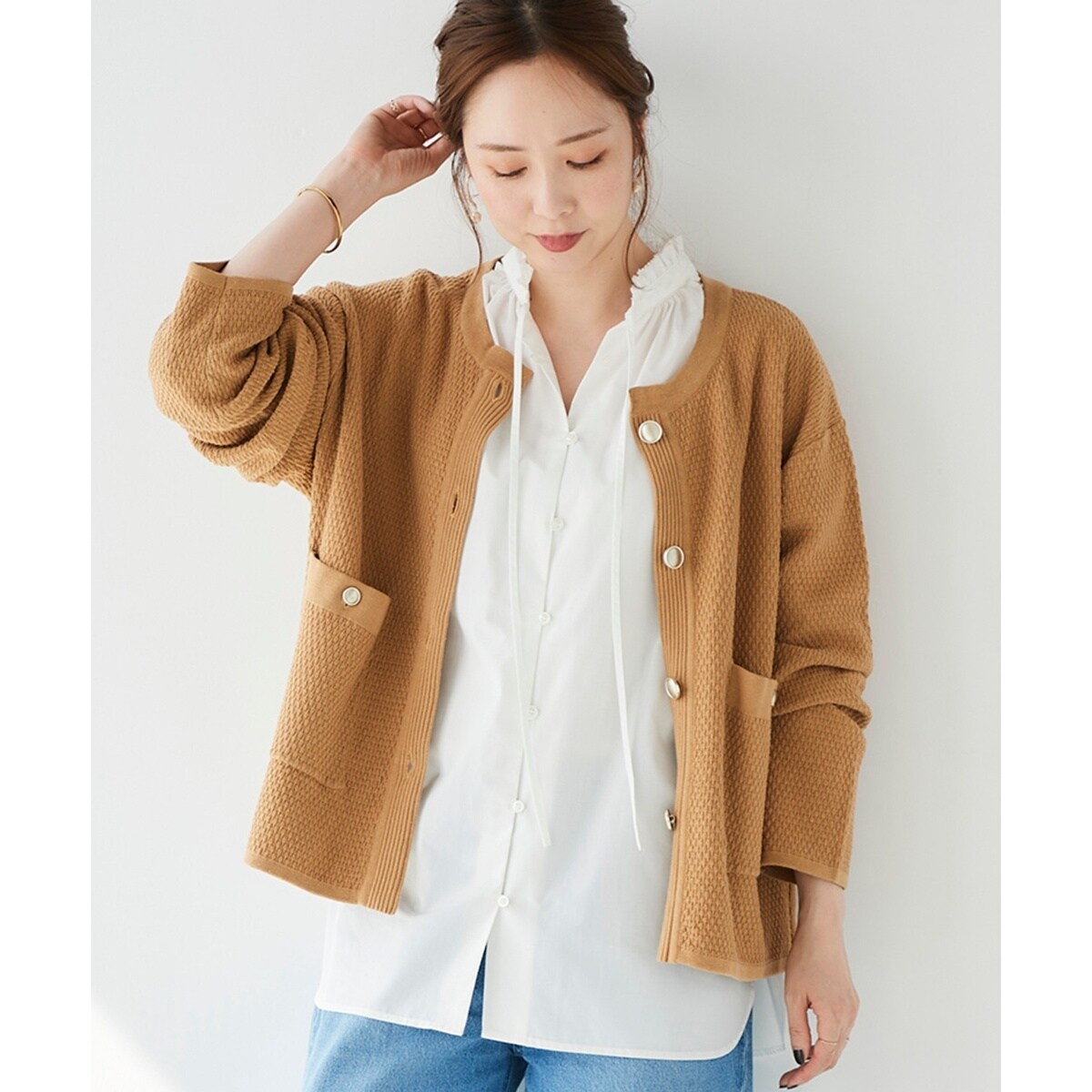 フリルネックギャザーブラウス | ルクールブラン(le.coeur blanc