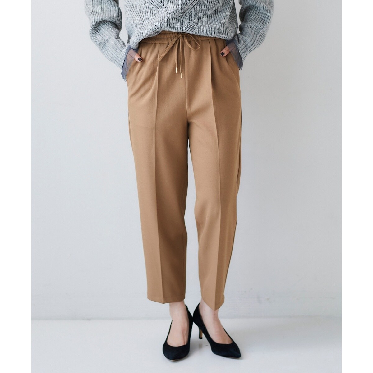 手洗い可能》サイロツイルダブルタックパンツ | ルクールブラン 手洗い可能》サイロツイルダブルタックパンツ | ルクールブラン