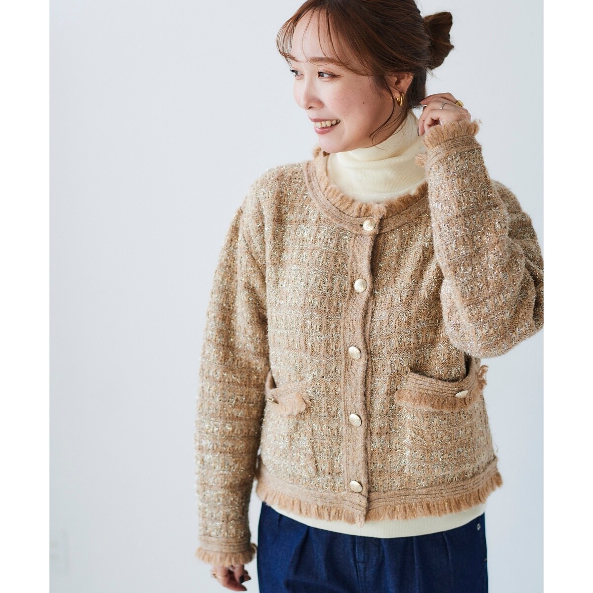 専用です★ le.coeur blanc / ルクールブラン ツイード調Vネックニット