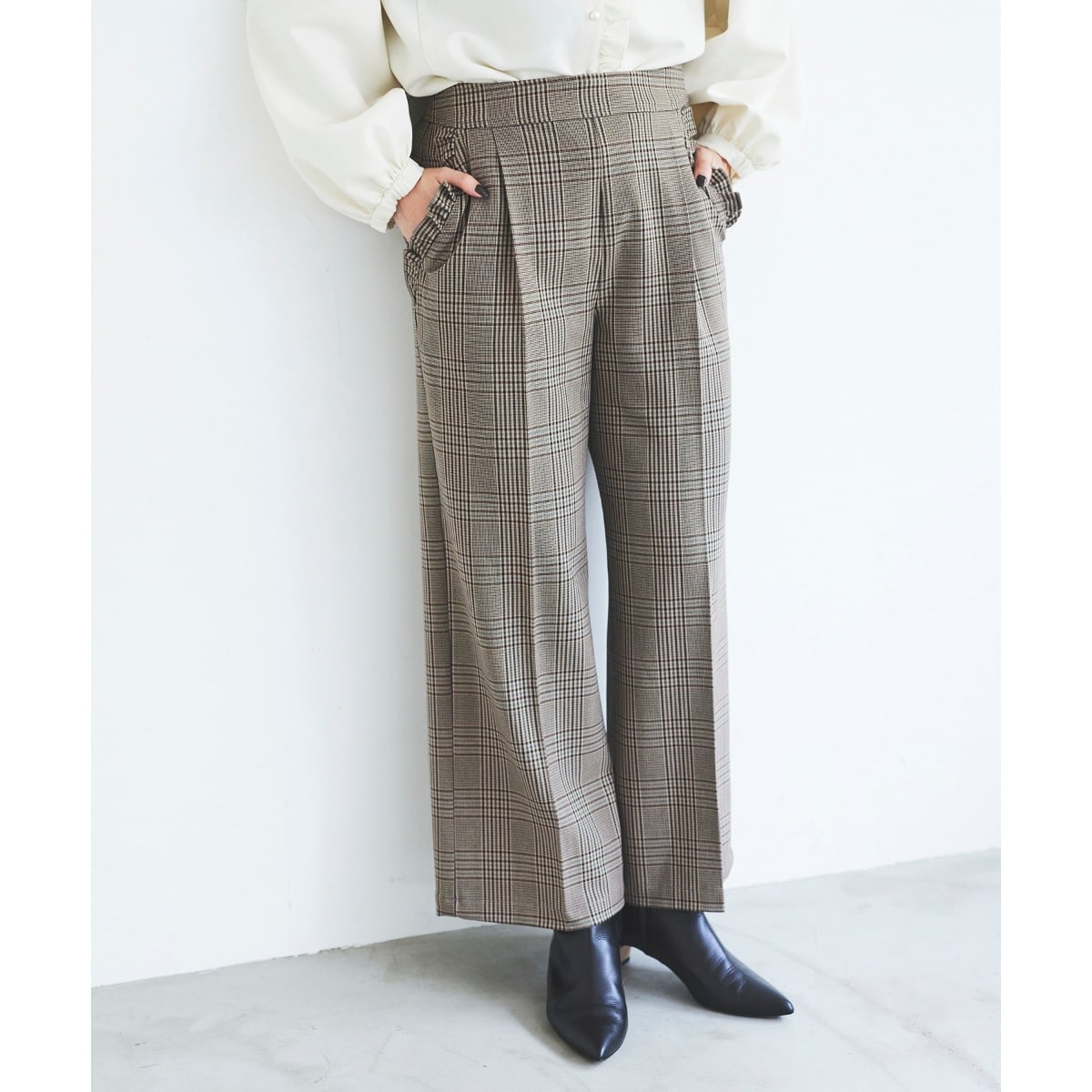 Perle Peche チェックパンツ | ルクールブラン(le.coeur blanc