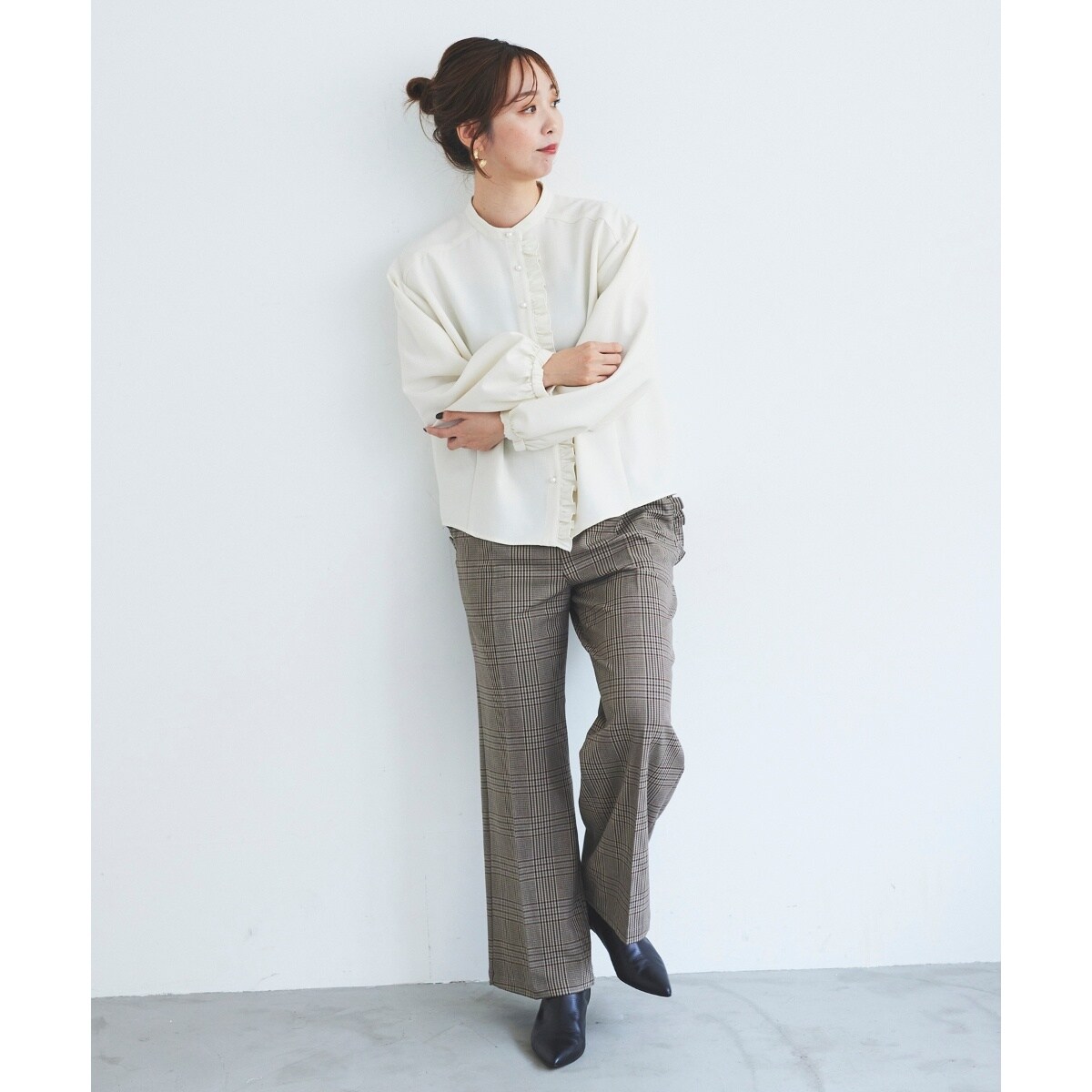 Perle Peche チェックパンツ | ルクールブラン(le.coeur blanc