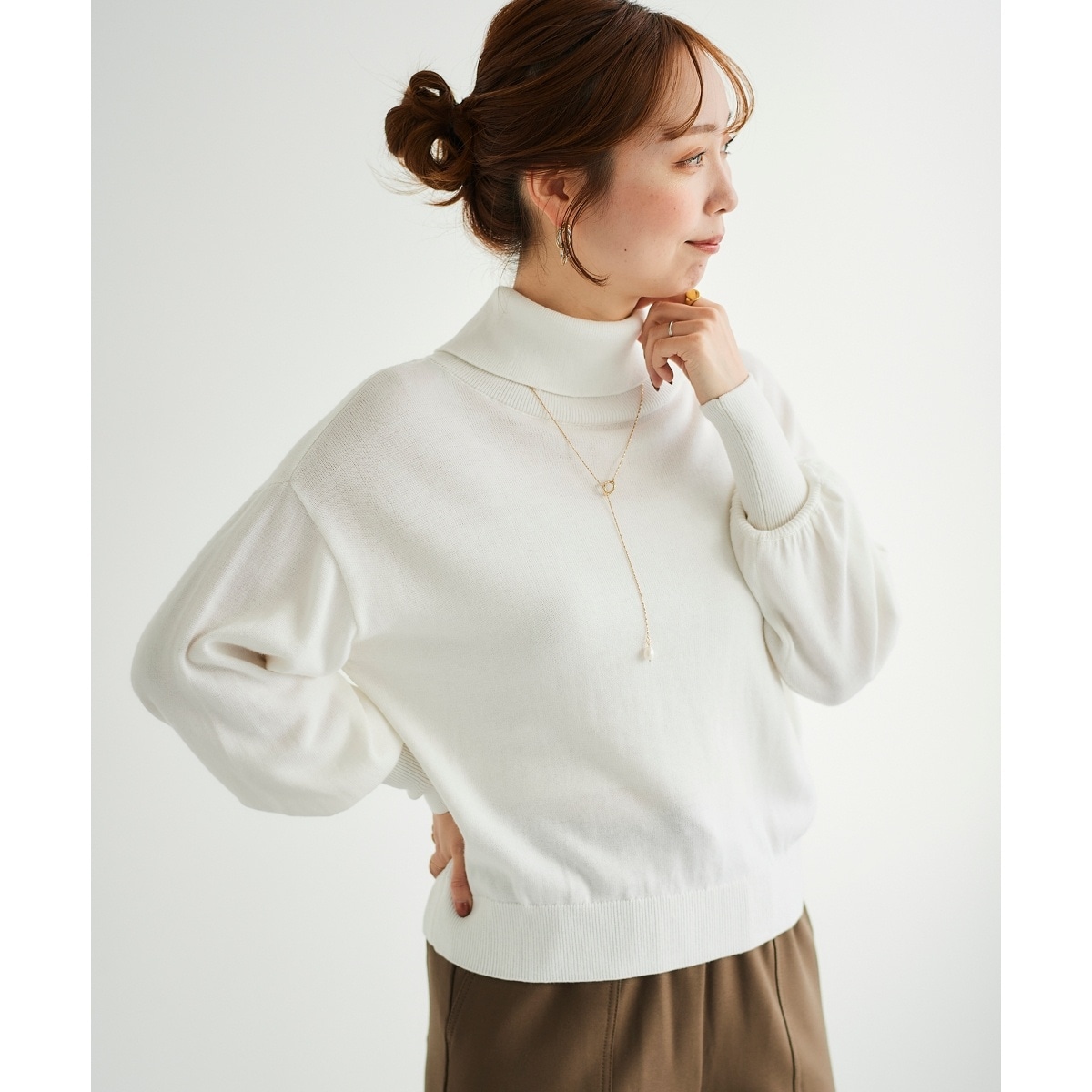 ルクールブラン（le．coeur blanc）/バックパールエリニットプルオーバー バックパールエリニットプルオーバー | ルクールブラン(le.coeur blanc