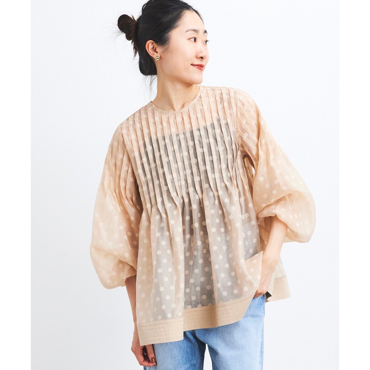 TORRAZZO DONNA ドットバルーンブラウス （《手洗い可能