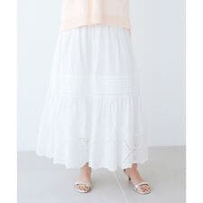 カットワークレーススカート