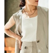 《手洗い可能》スクエアニットタンク