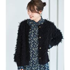 《手洗い可能》フリンジクルーネックカーディガン