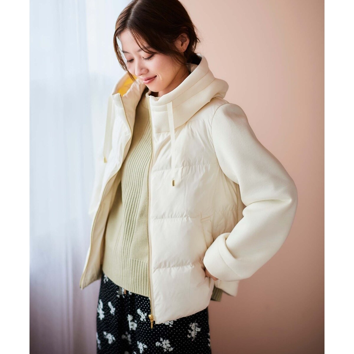 ルクールブラン　カットボンディング　スムースタフタショートブルゾン カットボンディング×スムースタフタショートブルゾン | ルクールブラン