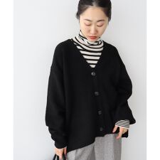 《WEB限定アイテム》ウォッシャブルVネックワイドカーディガン