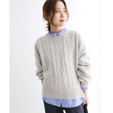 《WEB限定アイテム》ウォッシャブル柄編みワイドニット