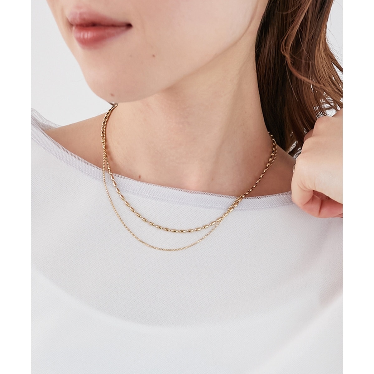 [�}���C]�`�F�[��2�A�l�b�N���X/���N�[���u�����ile.coeur blanc�j �S�[���h