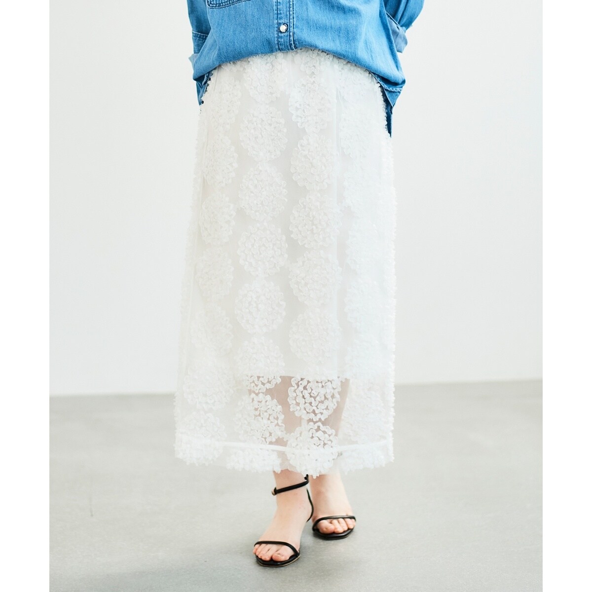 TORRAZZO DONNAエンブロイダリーレーススカート | ルクールブラン(le