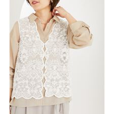 《手洗い可能》TORRAZZO DONNAメッシュレースベスト