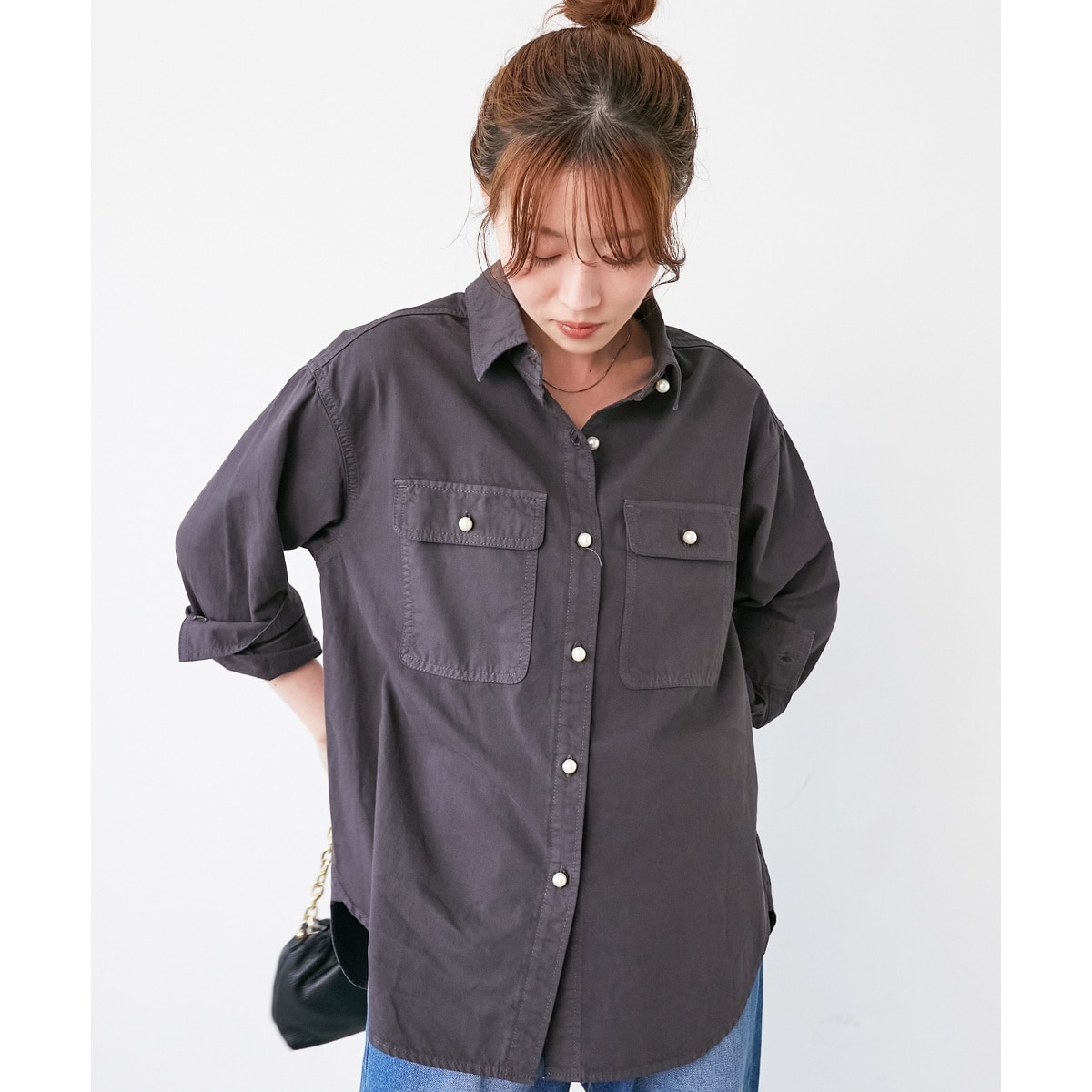 合皮ポケットオーバーシャツ | ルクールブラン(le.coeur blanc