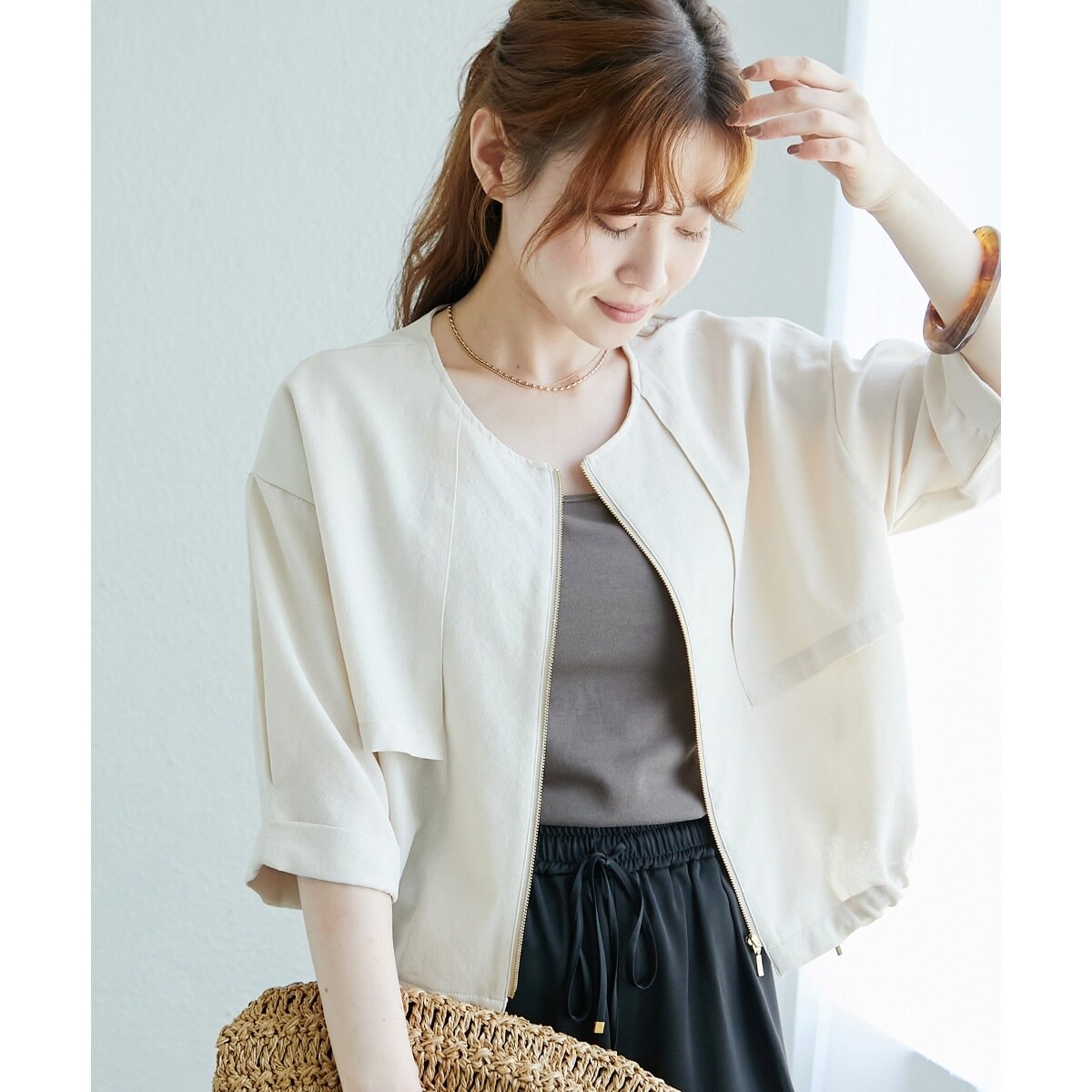 ダブルブレストフォルムミドルコート 24AW | ナチュラル