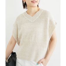 《手洗い可能》柄編みミックスデザインニットベスト
