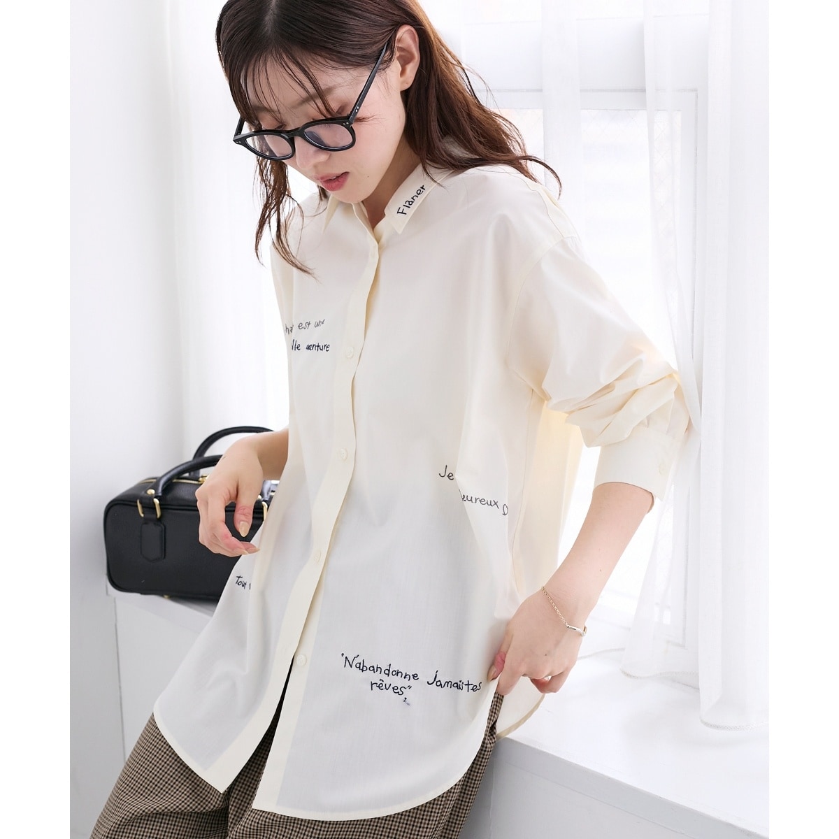 スタンドネックパールボタンシャツ | ルクールブラン(le.coeur blanc