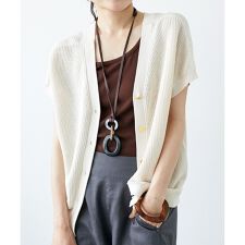 ペーパーヤーン畦編み2WAYニット