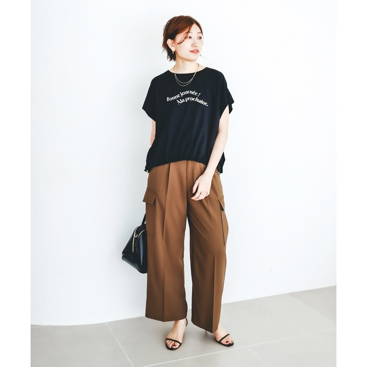 tシャツ 「手洗い可能」ドロストハクプリントTシャツ レディース 手洗い可能》ドロストハクプリントTシャツ | ルクールブラン(le