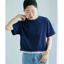 komatsu.裾レースクロップドTシャツ