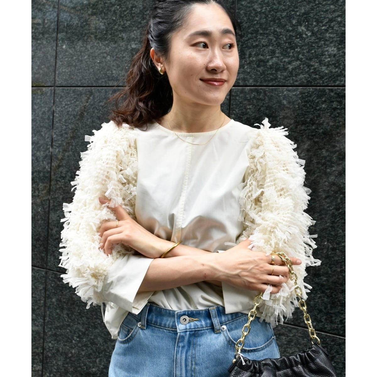 TORRAZZO DONNA袖チュールブラウス | ルクールブラン(le.coeur blanc