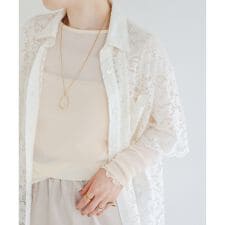 フロントポケットフラワーコードレースシャツ