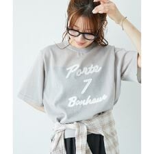 《手洗い可能》シアー刺繍ハーフスリーブニット