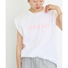 toujoursロゴプリントフレンチTシャツ