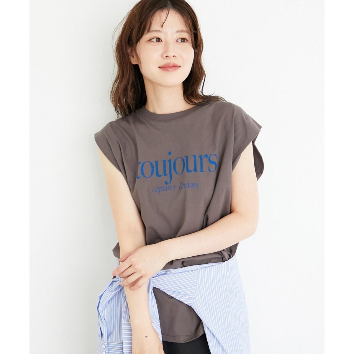 toujoursロゴプリントフレンチTシャツ | ルクールブラン(le.coeur 
