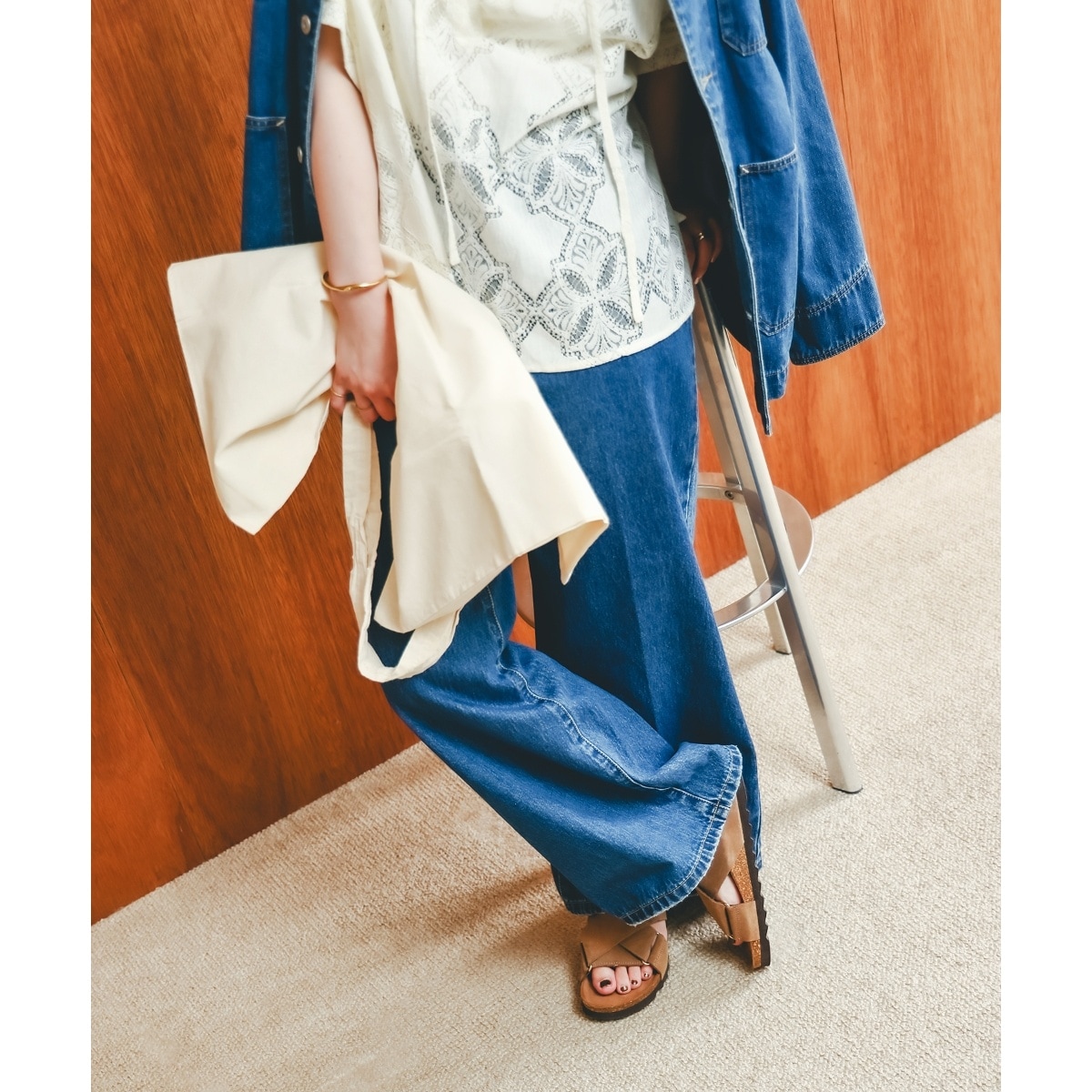 デニムバギーパンツ | ルクールブラン(le.coeur blanc) | マルイウェブ