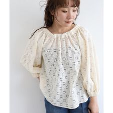 《手洗い可能》レースオフショルブラウス