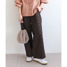 《手洗い可能》ドットワイドパンツ