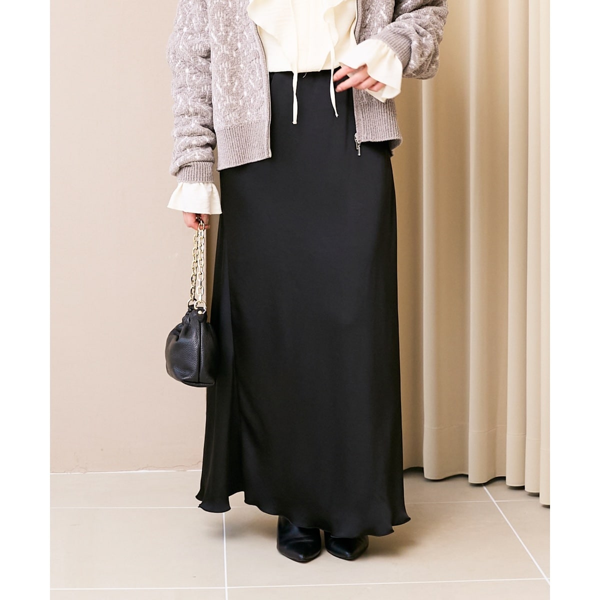 ウエストリブギャザーフレアスカート | ルクールブラン(le.coeur blanc