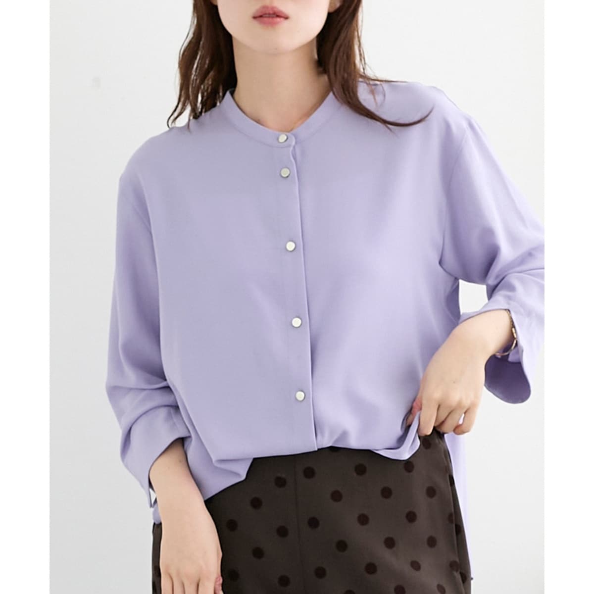 手洗い可能》TORRAZZO DONNA別注チュールフリル付ブラウス