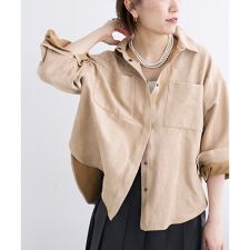 合皮ポケットオーバーシャツ