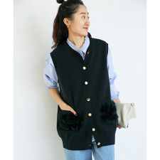 ルクールブラン(le.coeur blanc)のTORRAZZO DONNA 別注ファーポケットベスト