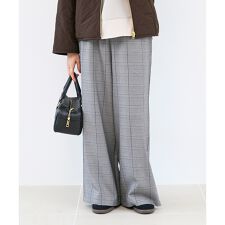 グレンチェックイージーワイドパンツ